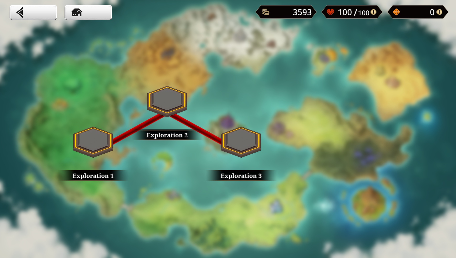 The Exploration maps are devided in dificulties starting with easiest left to hardest right.